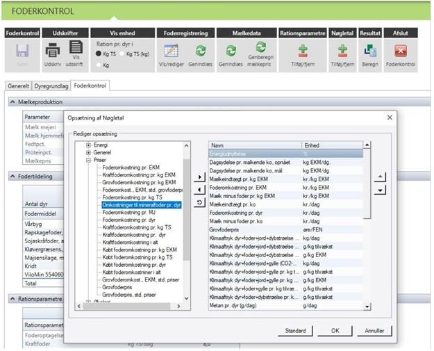 skærmbillede i DMS - foderudgifter mineralfoder