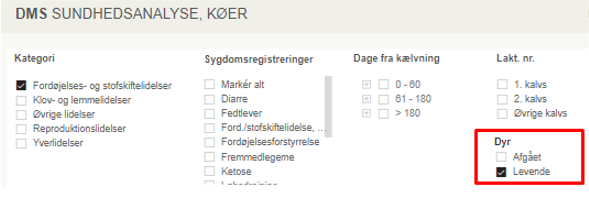 sundhedsanalyser, nyt filter