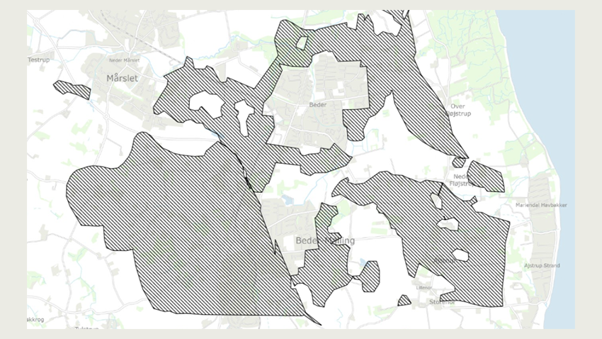Indsatsområder inden for nitratfølsomme indvindingsområder. Kommunen har gennemført en indsatsplan. Indsatsplaner kan findes på kommunernes hjemmesider.