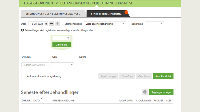Efterbehandlinger i DMS