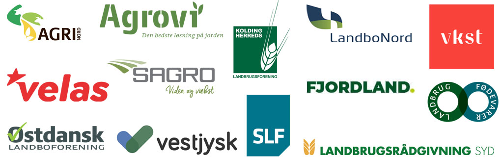 Viser 13 logoer for de DLBR virksomheder, der er en del af Ingreen Agrofunding
