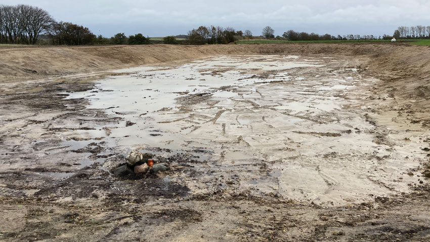 Nyanlagt vandreservoir i Toftebjerg på Samsø. 
