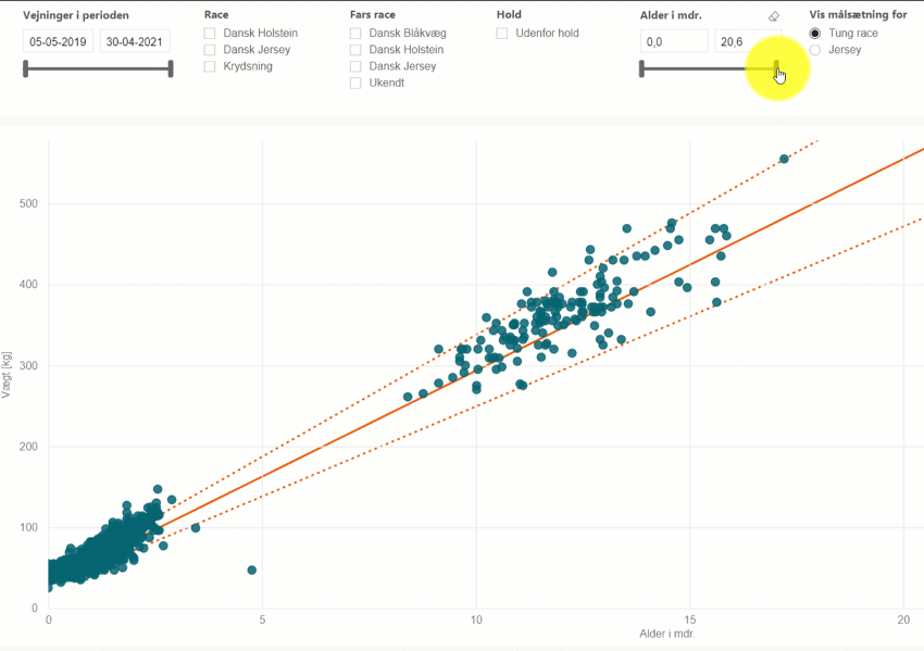 Følg kviernes tilvækst med vejninger 
