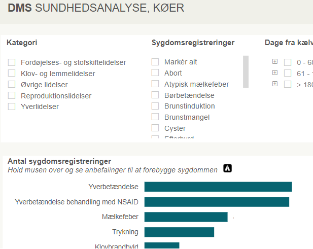 DMS sundhedsanalyse køer