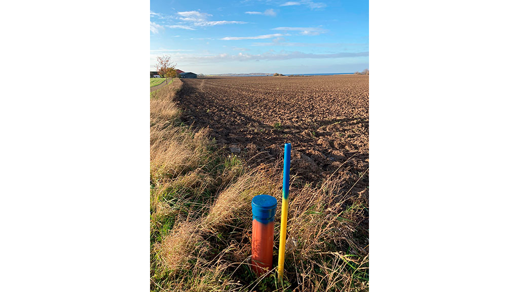 Fordelingsventil til markvandingsanlægget, der er etableret for at kunne vande med vand fra drænreservoiret på Orenæs Gods