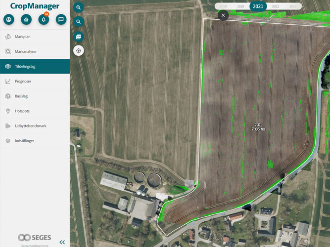 Skærmbillede fra programmet CropManager