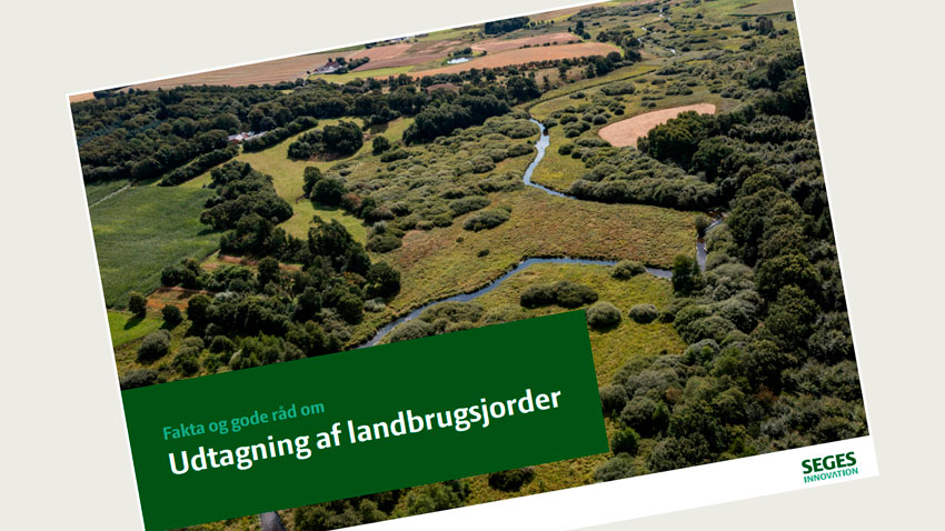 Skærmbillede af forsiden på brochuren ”Fakta og gode råd. Udtagning af landbrugsjorder”