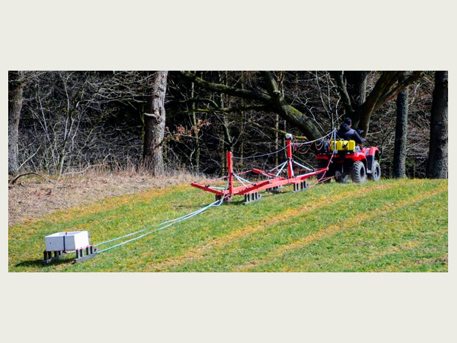 tTEM udstyret spændt efter en ATV