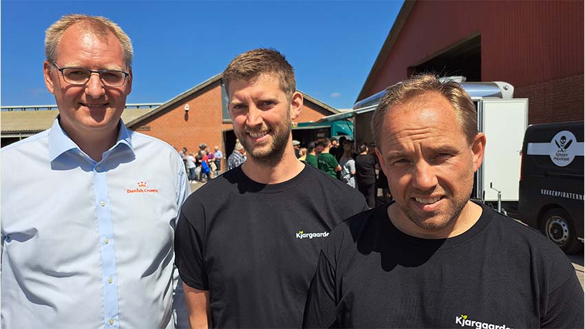Torben Nørremark fra Danish Crown, Lasse Mølby Nielsen fra Kjargaarden og Karsen Willumsen fra L&F Kvæg