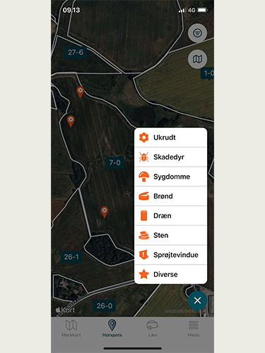 hotspotliste fra FarmTracking