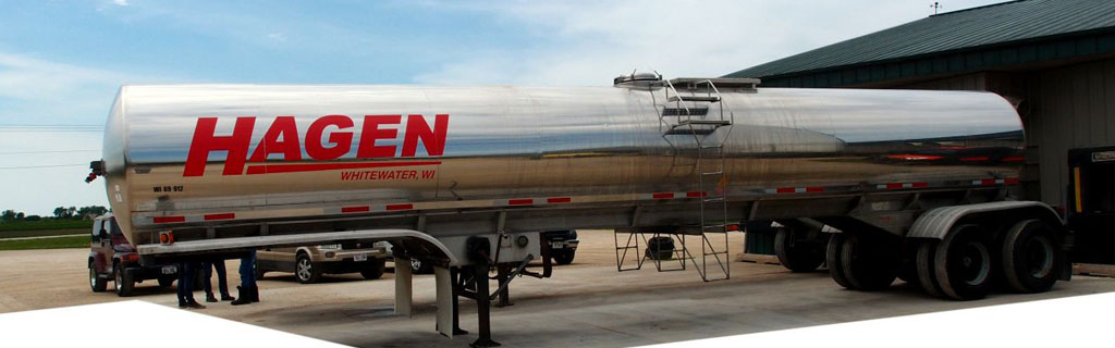 Direct loading i trailertanke på en farm i Wisconsin