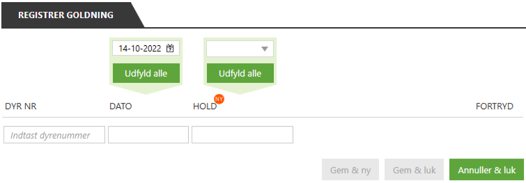 DMS grafik: Skift hold samtidig med goldning